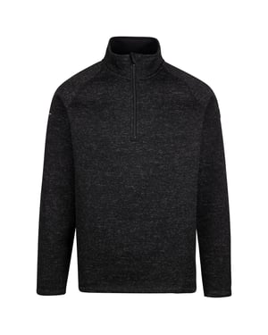 Trespass Mens Corsham Marl Half Zip Fleece Top (Black)