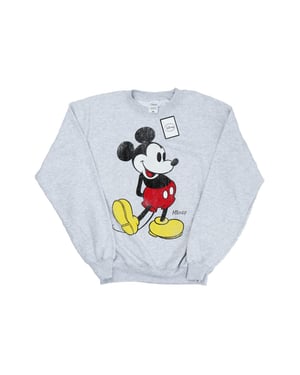 Disney Mens Mickey Mouse Classic Kick Sweatshirt (Heather Grey)