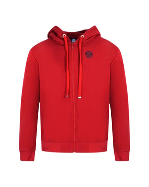North Sails Logo Red Zip Hoodie