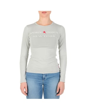 Andrew Charles By Andy Hilfiger Womens LS T-Shirt TS602 031002 Phenix Light Grey 003
