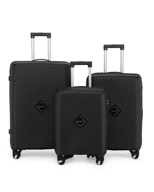 Dubbele 4-wiel robuuste lichtgewicht TSA harde schaal zwarte koffer bagage reistassen set