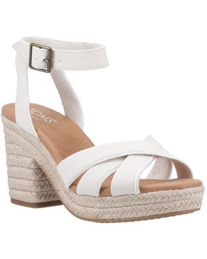 TOMS Majorca Strappy Leer Vrouwen Licht Zand Sandalen