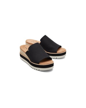 TOMS Diana Mule Polyester Vrouwen Zwart Wedges
