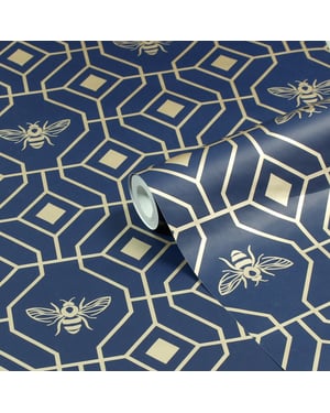 Bee Deco Gold Geometric Foil Wallpaper