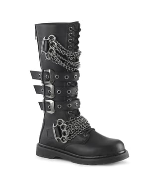 Demonia Bolt 450 Svart Vegan Läder Gothic Stövlar