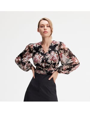 Korte blouse met bloemenprint