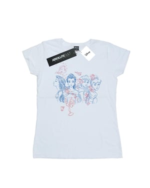 Disney Dames/Dames Prinsessenschets Katoenen T-Shirt (Wit)