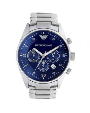 Emporio Armani AR5860 Blauw Wijzerplaat Chronograaf Herenhorloge