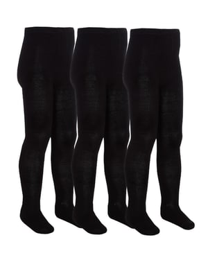 Sock Snob - 3 Paar Meisjes Bamboe Panty's Multipack | Effen Panty's voor School - Zwart