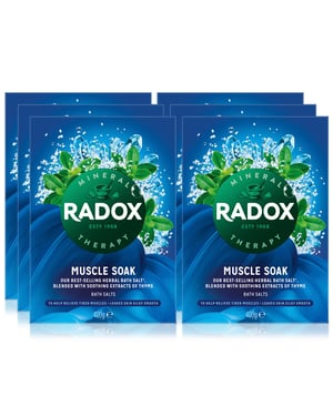 Radox Mineral Therapy Muscle Soak Herbal Bath Salt 400g, 6 Pack