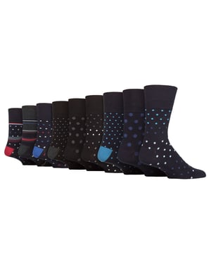 9-pack bambustrumpor för herrar | Gentle Grip | Extra breda, lösa, icke elastiska strumpor - SOMRM101106