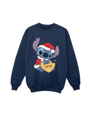 Disney Meisjes Lilo And Stitch Kerstmis Love Biscuit Sweatshirt (Marineblauw)