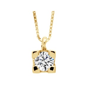 DIADEMA - Halsband med diamanter - gult guld - venetiansk kedja