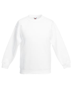 Fruit Of The Loom Kids Unisex klassieke 80/20 set-in sweater (Wit)