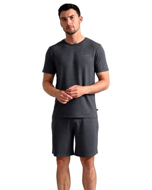 Ted Baker Pyjama Shorts | Heren Casual Lounge Kleding Pyjama Broek met Zakken - Charcoal