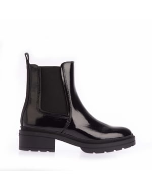 Rocket Dog Iggie Patent Chelsea Boots i svart för kvinnor