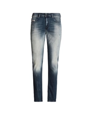 Diesel Sleenker steen gewassen blauwe denim jeans