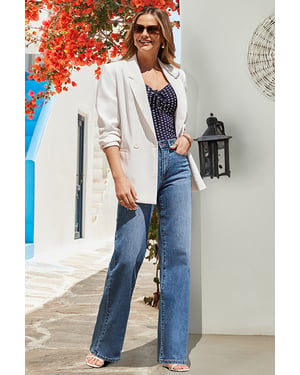 Ivory Double Breasted Blazer