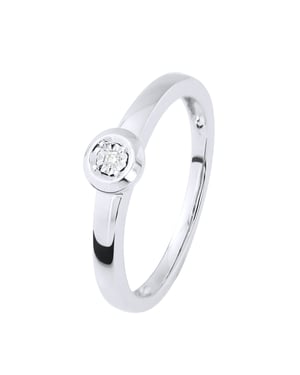 Diamond Solitaire Ring 0,010 0,50 Cts Cts Illusion White Gold