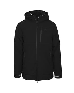 Plein Sport Gewatteerde Kleine Circulaire Logo Gepersonaliseerde Zwarte Jas