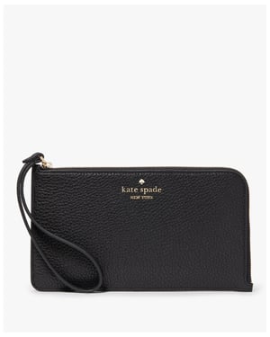 Lucy Pebbled Leather Medium L-Zip Wristlet