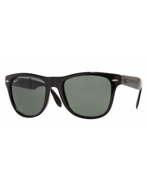 Ray-Ban Sunglasses Folding Wayfarer 4105 Black Green Polarized 601/58 54mm