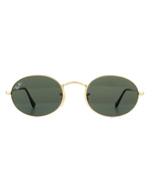 Ray-Ban Oval Unisex Gold Green G-15 Sunglasses
