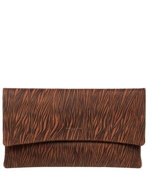 Amelia' Animal Print Leather Clutch Bag