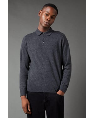 Cotton Rich Long Sleeve Knitted Polo