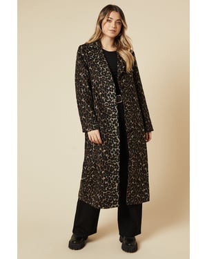 Animal Wool Midi Coat