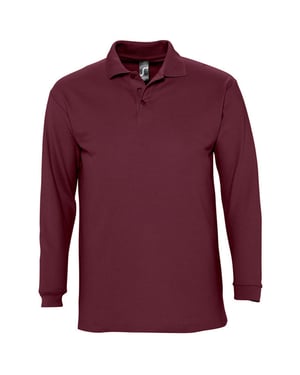 SOLS Heren-Winter II Poloshirt met lange mouwen van Piqué katoen (Bourgondië)