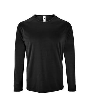 SOLS Mens Sporty Long Sleeve Performance T-Shirt (Black)