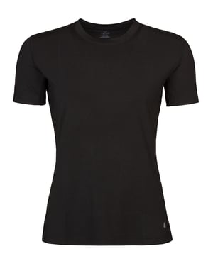 Ladies Thermal T Shirt för vintern | Värmehållare | Varm kortärmad T Shirt | Fleece fodrad Baselayer Top - Svart