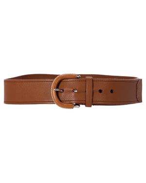 Prada Grained Belt in Brown Leather