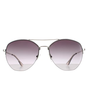 Calvin Klein Aviator Mens Silver Smoke Grey CK20121S