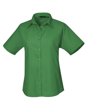 Premier Popeline blouse met korte mouwen / Gewoon werkoverhemd (Smaragd)