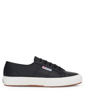 Superga Volwassen unisex 2750 nappaleer sportschoenen (Zwart/Avorio)
