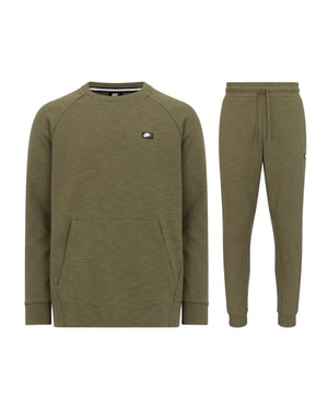 Nike Sportswear Optic Crew Neck Tracksuit in Olive