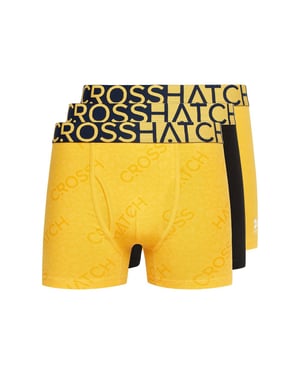 Crosshatch Heren Typan Boxershorts (Pack of 3) (Geel)