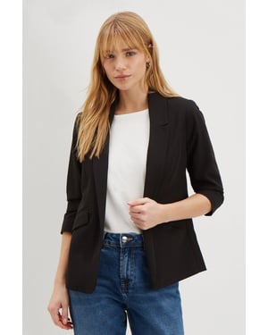 Ruched Sleeve Blazer