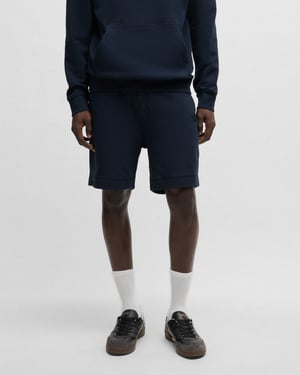 BOSS Orange Sewalk Heren Katoenen Frottee Korte Broek met Logo Badge