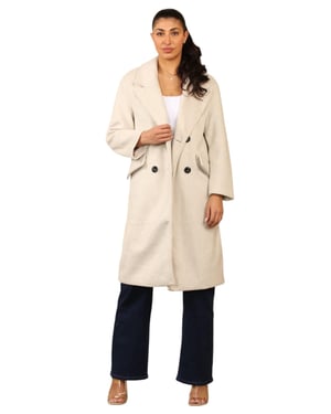 Bershka Womens Double Breasted Trench Coat in Ivory
