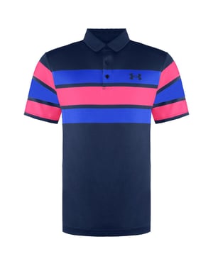 Under Armour Playoff 2.0 Heren Blauw/Roze Poloshirt