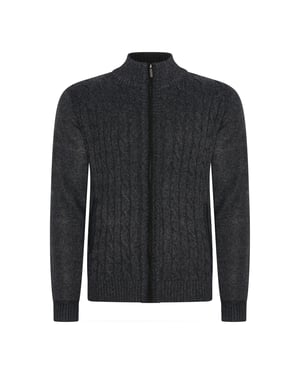 Cappuccino Italia Cable cardigan antraciet
