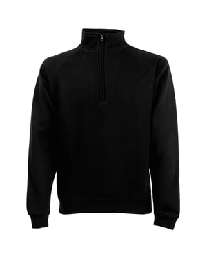 Fruit of the Loom Heren Klassiek 80/20 Rits Hals Sweatshirt (Zwart)