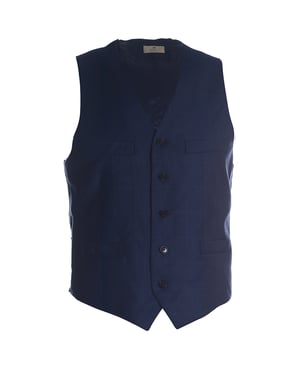 Men's Hackett Mayfair Birdseye Windowpane Waistcoat in Navy