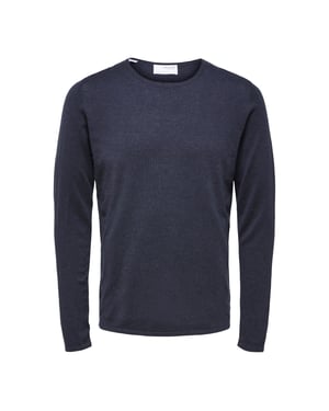 Selected Rocks knit crew neck dark sapphire