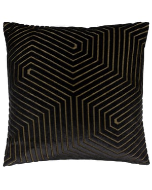 Paoletti Evoke Geometric Cut Velvet Cushion Cover