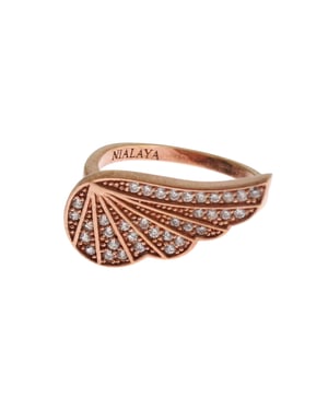Nialaya Roze Goud 925 Zilveren Vrouwen Helder CZ Ring