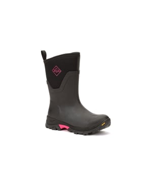 Muck Laarzen Arctic Ice Mid AGAT Rubber Zwart/Hot Roze Wellington Laarzen